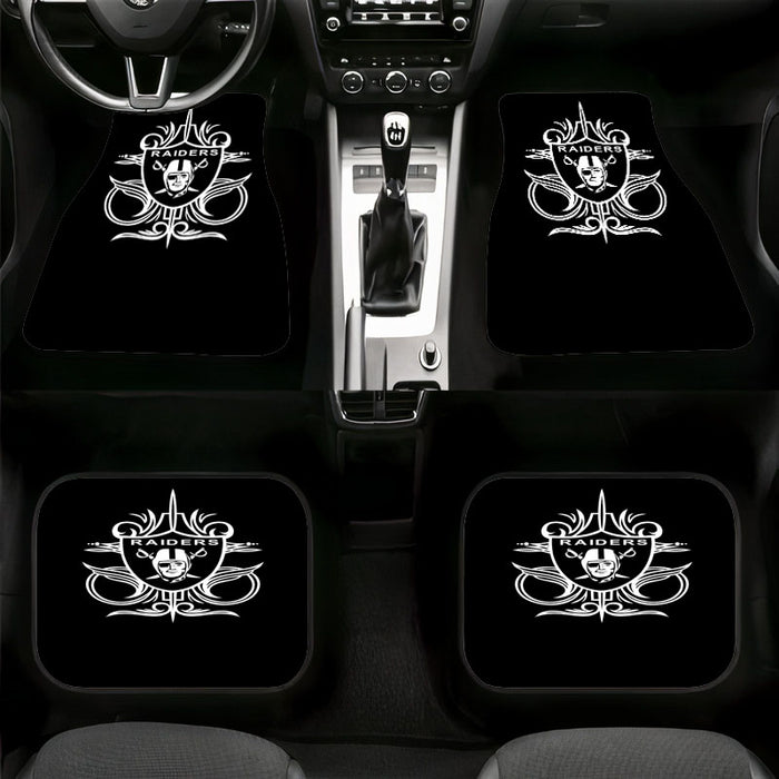 monochrome of oakland raiders Car floor mats Universal fit