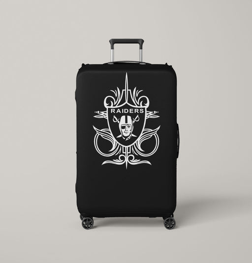 monochrome of oakland raiders Luggage Covers | Suitcase