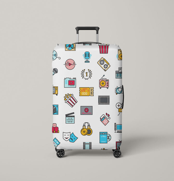 music and movie stuff Luggage Cover | suitcase