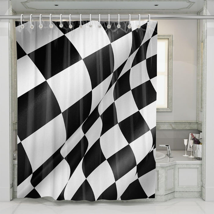 nascar lap flag racing shower curtains