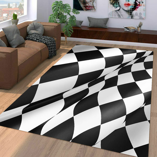 nascar lap flag racing Living room carpet rugs