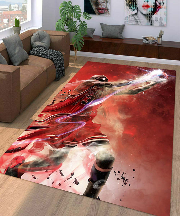 most popular player nba bulls Living room carpet rugs