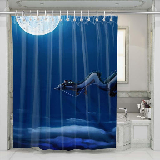 night riding with haku shower curtains