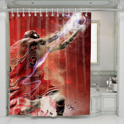 most popular player nba bulls shower curtains