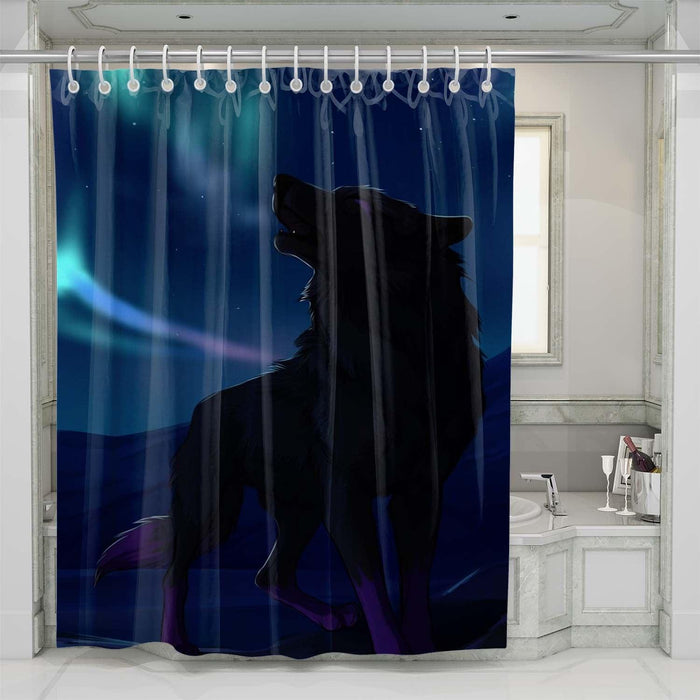 night wolf shower curtains