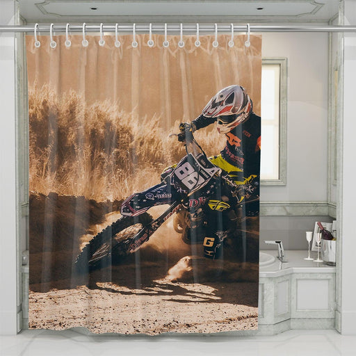 motocross in desert shower curtains