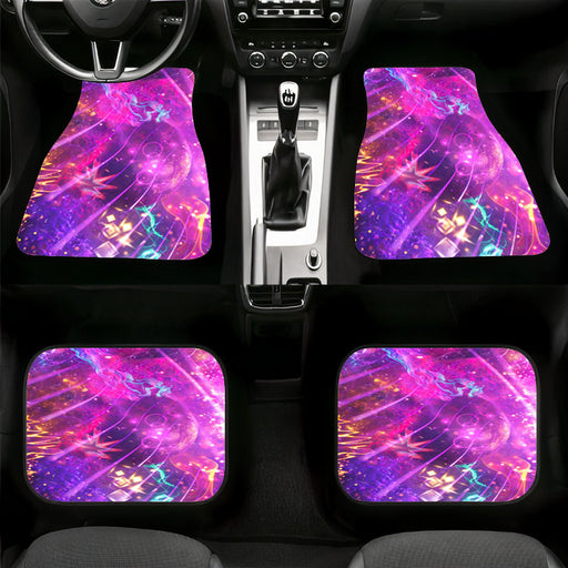 nebula neon colors fractal glitch pattern Car floor mats Universal fit