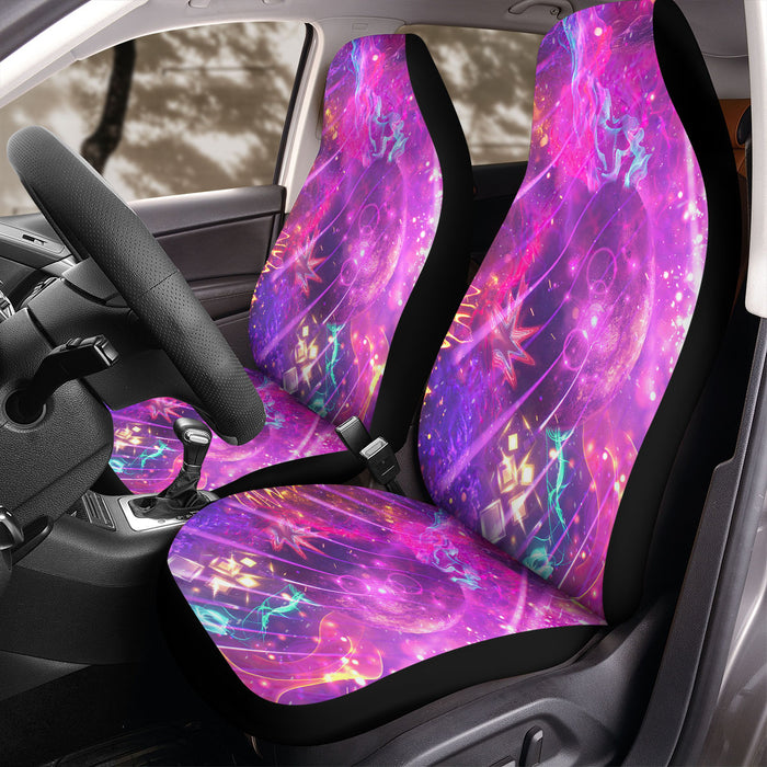 nebula neon colors fractal glitch pattern Car Seat Covers