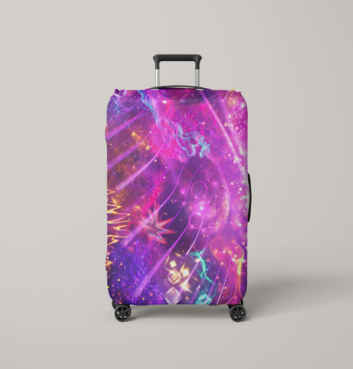 nebula neon colors fractal glitch pattern Luggage Cover | suitcase