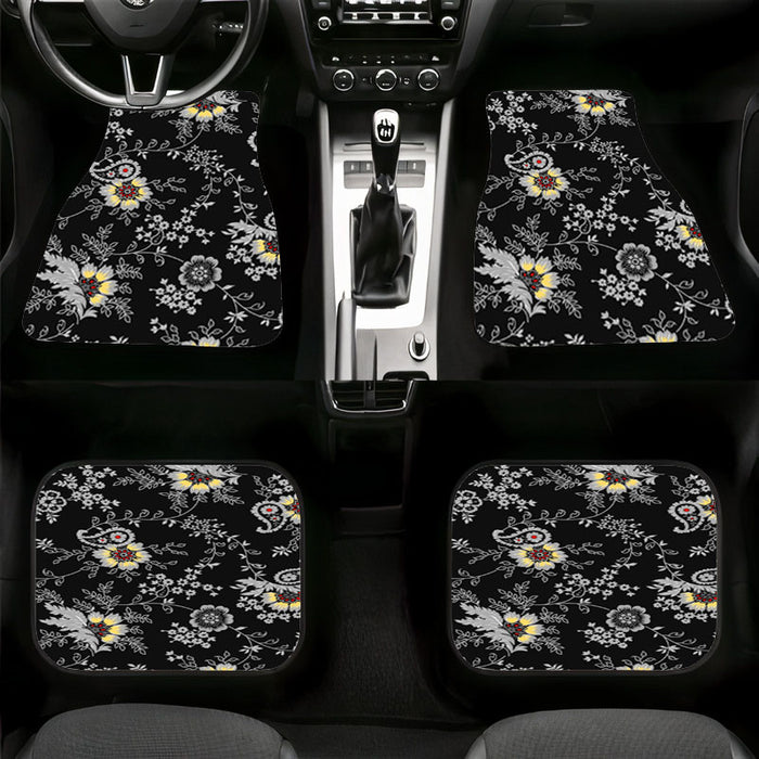 negative grey floral ornament Car floor mats Universal fit