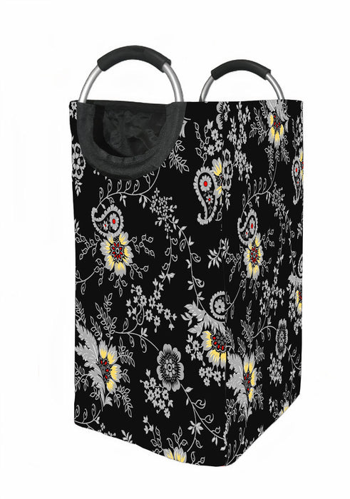 negative grey floral ornament Laundry Hamper | Laundry Basket