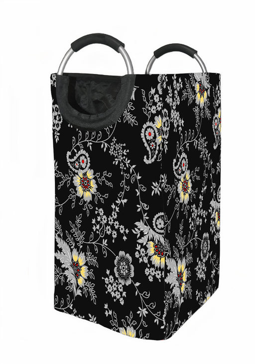 negative grey floral ornament Laundry Hamper | Laundry Basket