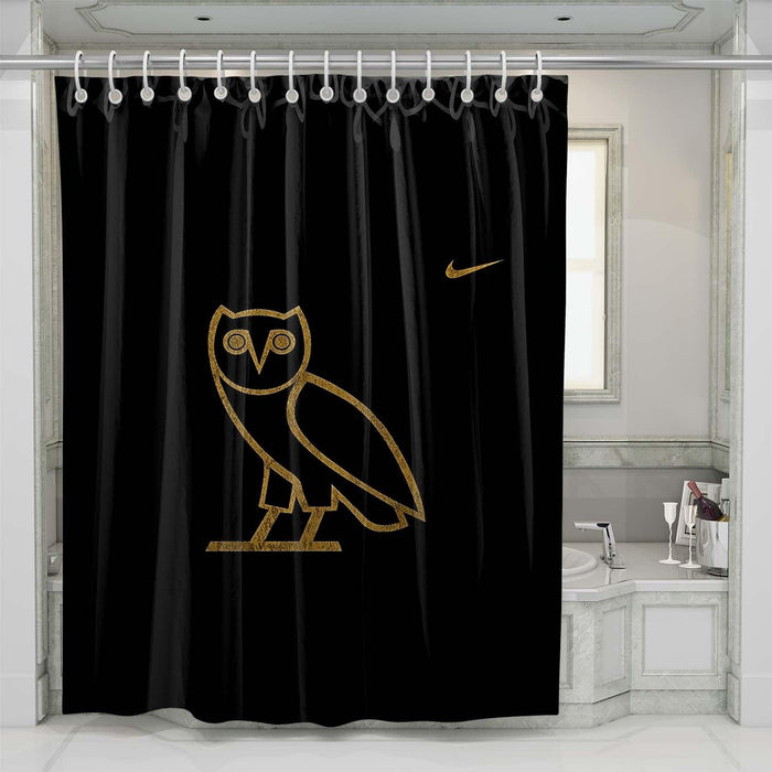 nike gold logo shower curtains