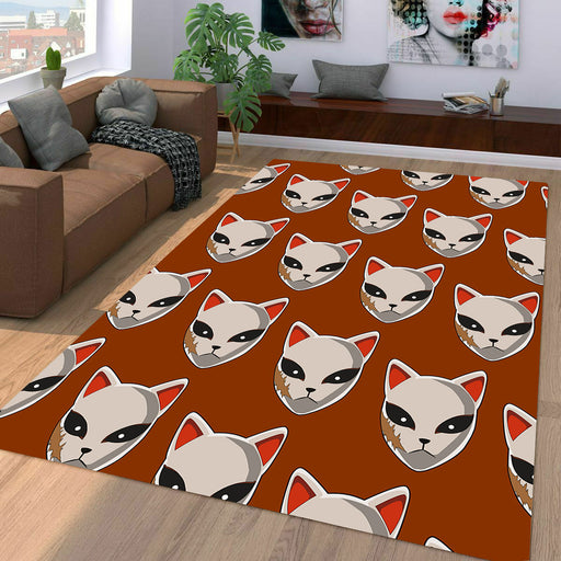 neko mask demon slayer Living room carpet rugs