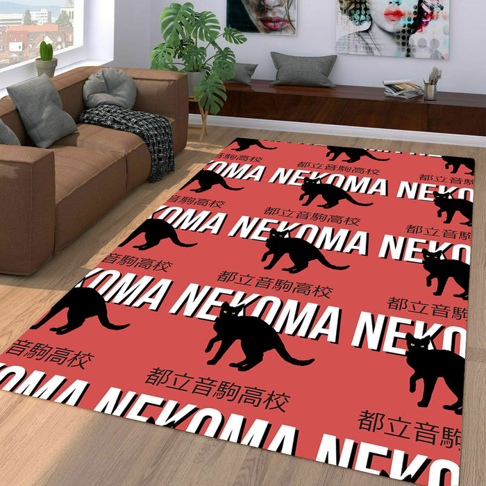 nekoma black cats haikyuu team Living room carpet rugs