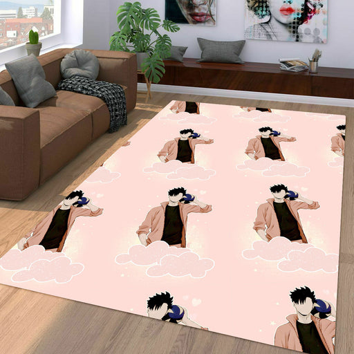 nekoma captain anime haikyuu Living room carpet rugs