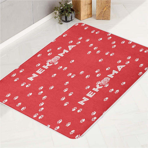 nekoma paw pattern haikyuu bath rugs