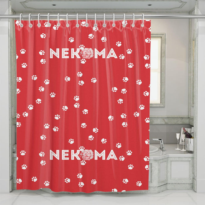 nekoma paw pattern haikyuu shower curtains