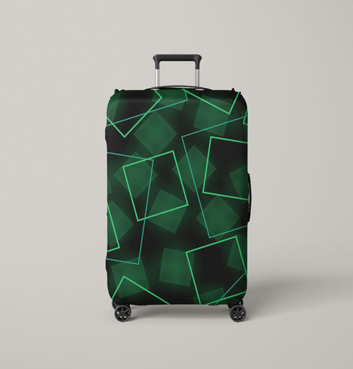 neon square green light Luggage Cover | suitcase