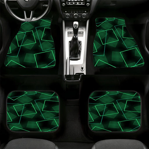 neon square green light Car floor mats Universal fit