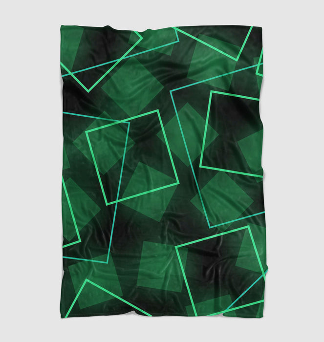 neon square green light Ultra soft fleece blanket