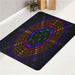 neon wave dark circle bath rugs