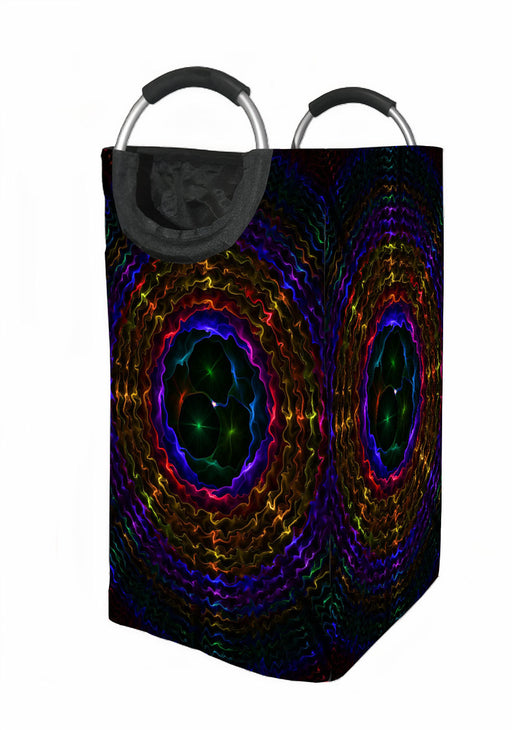 neon wave dark circle Laundry Hamper | Laundry Basket