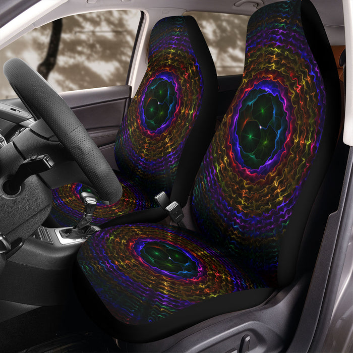 neon wave dark circle Car Seat Covers