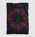 neon wave dark circle Ultra soft fleece blanket