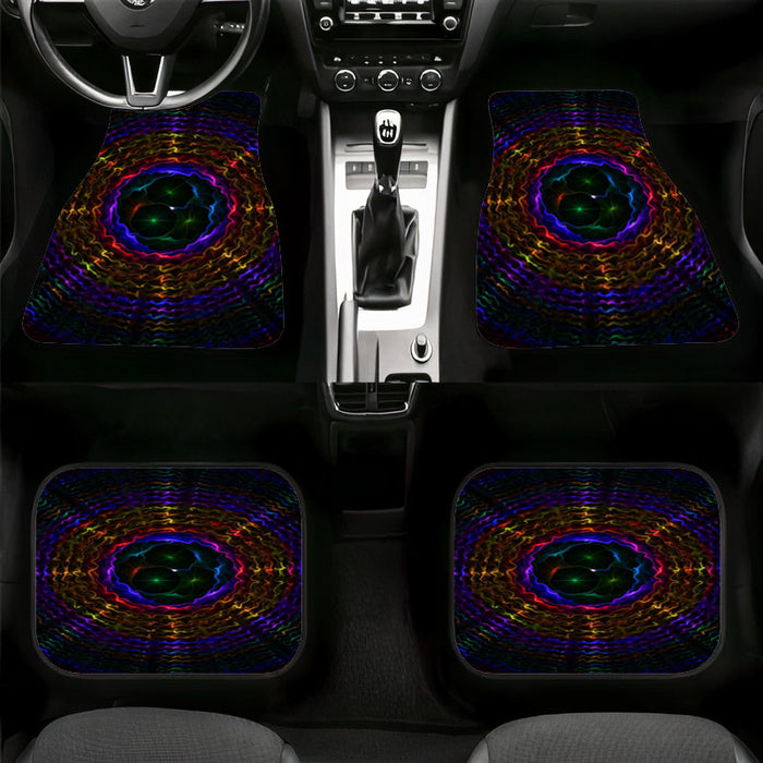 neon wave dark circle Car floor mats Universal fit