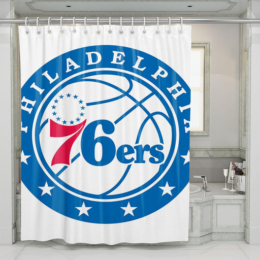 nba logo of philadelphia 76ers shower curtains