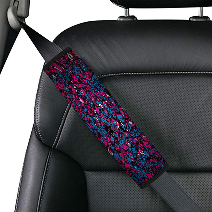 nerds monsters cartoon duo tone Car seat belt cover