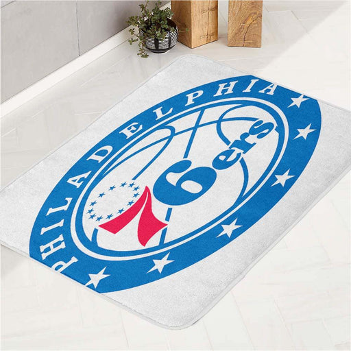 nba logo of philadelphia 76ers bath rugs