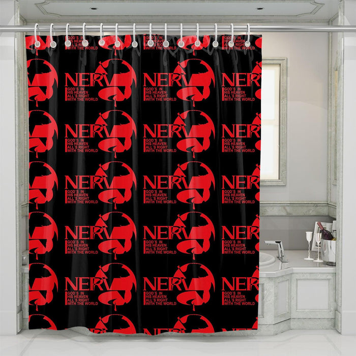 nerv of neon genesis evangelion shower curtains