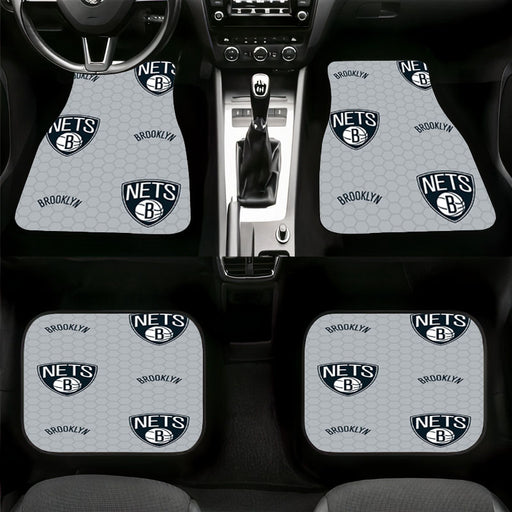 nets brooklyn hexagon font logo Car floor mats Universal fit