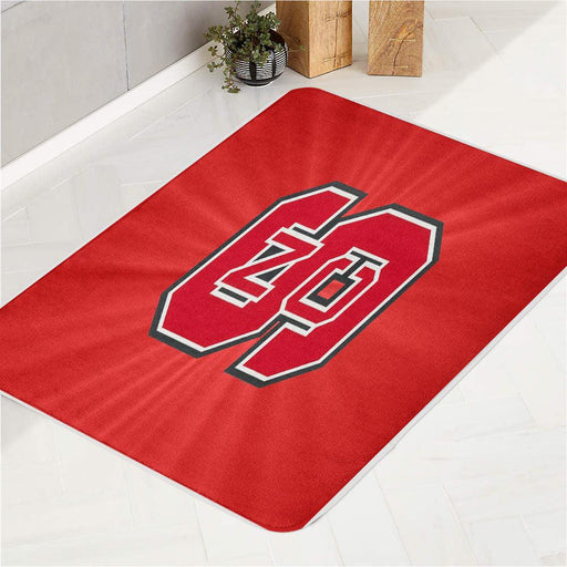 nsc red shining logo font bath rugs