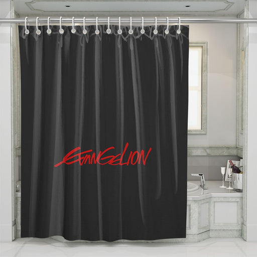 neon genesis evangelion red dark shower curtains