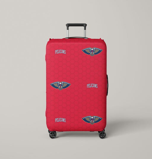 new orleans pelicans nba logo red Luggage Cover | suitcase