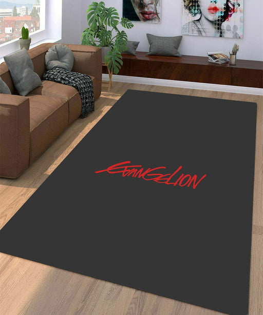 neon genesis evangelion red dark Living room carpet rugs