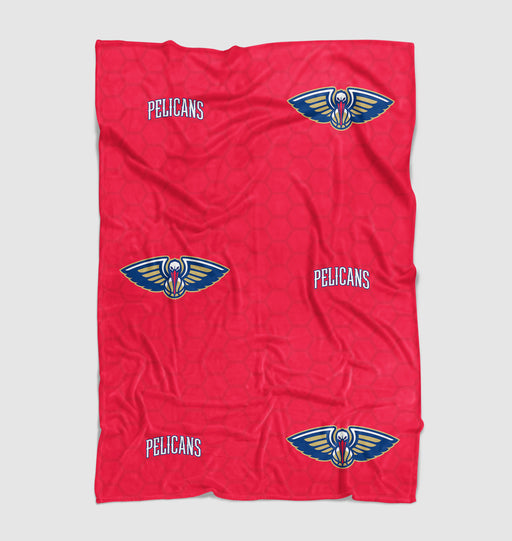 new orleans pelicans nba logo red Ultra soft fleece blanket