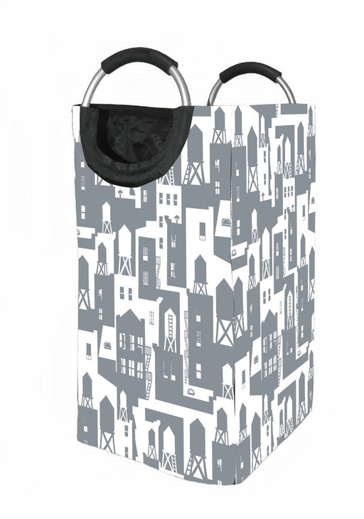 new york city in the shadow Laundry Hamper | Laundry Basket