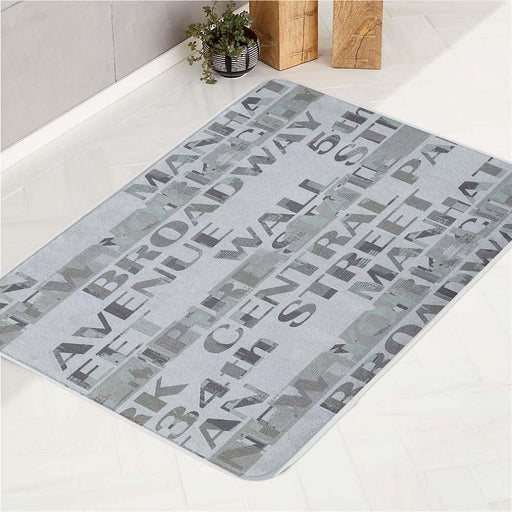 new york city typography america bath rugs