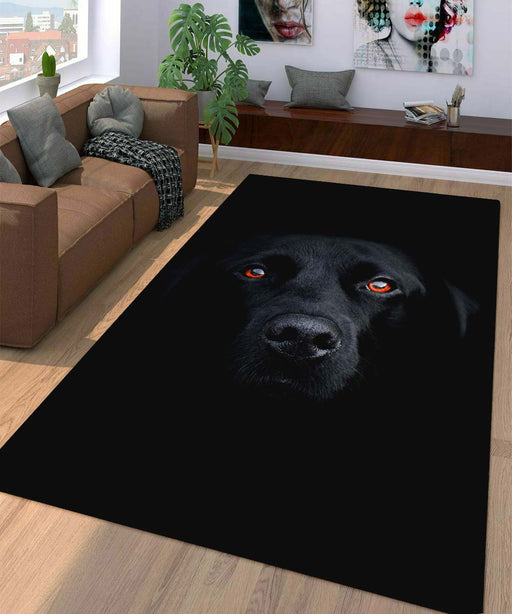 orange eyes dog Living room carpet rugs