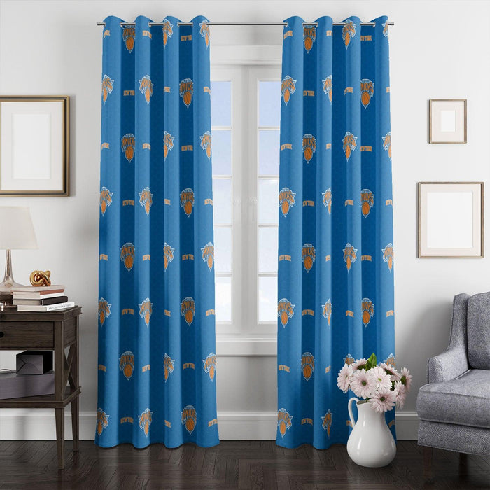 new york kincks team logo hexagon window Curtain