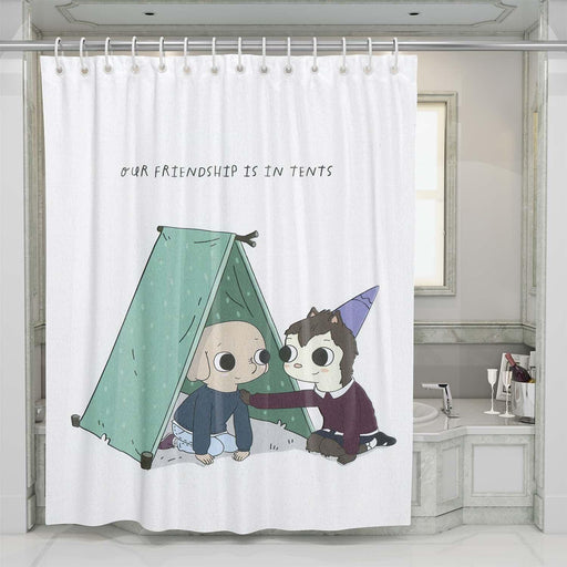 our friendship in tents summer camp island shower curtains