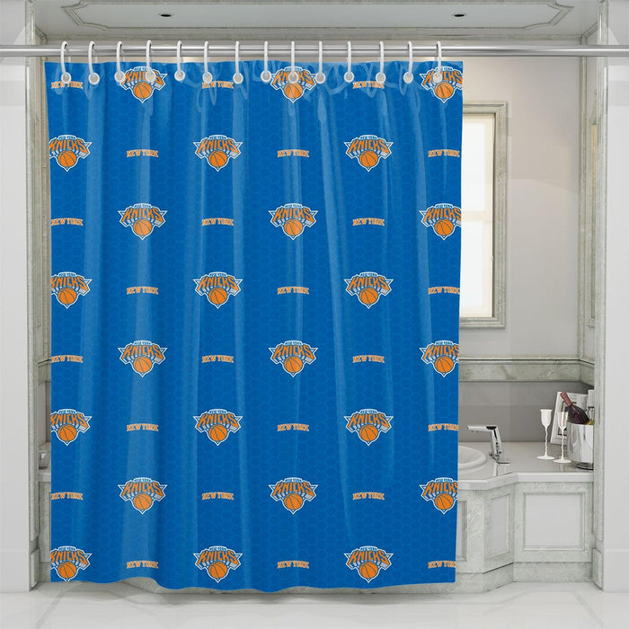 new york kincks team logo hexagon shower curtains