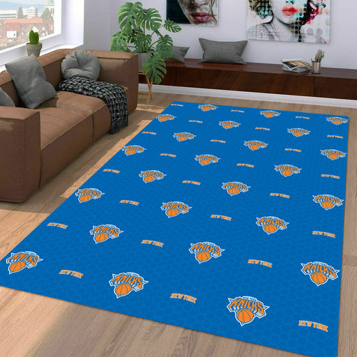 new york kincks team logo hexagon Living room carpet rugs