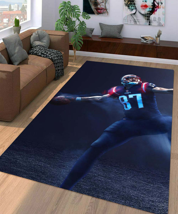 new england patriots player throwing Living room carpet rugs