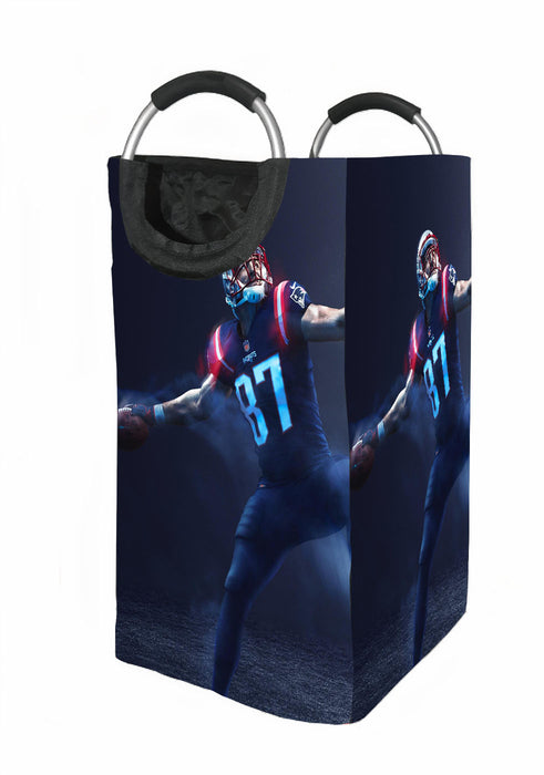 new england patriots player throwing Laundry Hamper | Laundry Basket