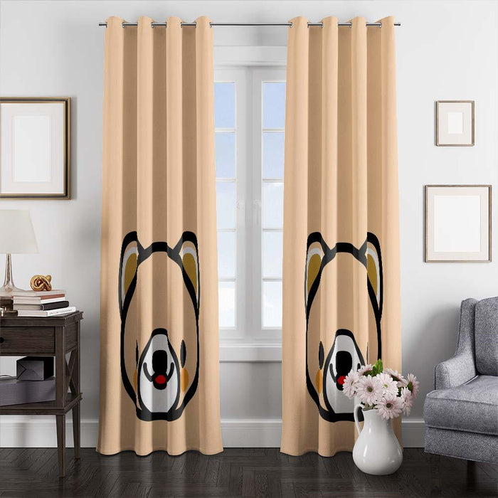 outline panda art cartoon window curtains